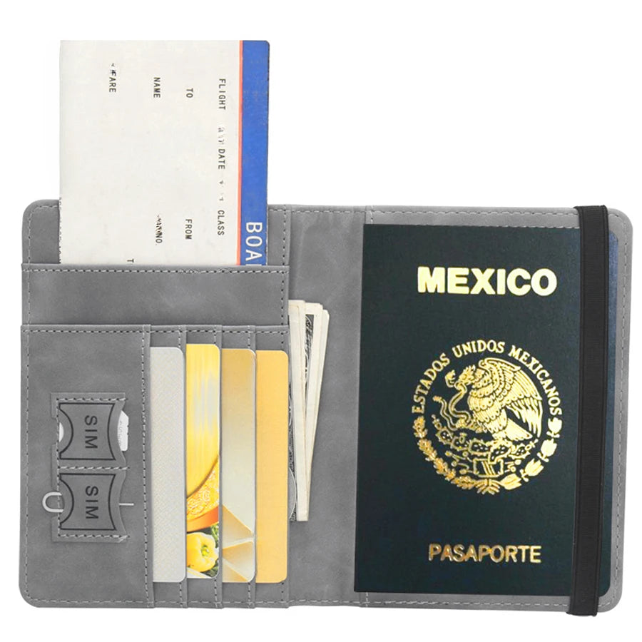 Mexican Passport Cover Synthetic Leather Travel Document And Card Holder