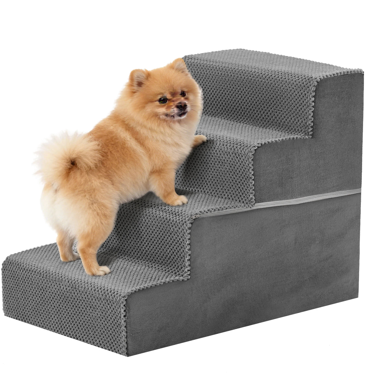 JHK Padded Foam Dog Stair Ramp With Non Slip Design