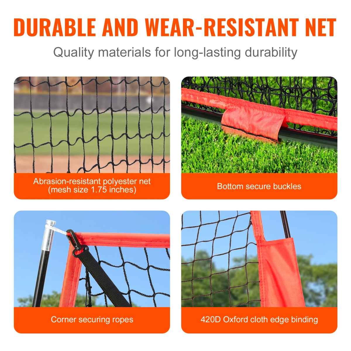 SucceBuy Baseball Practice Net With Ball Collector And Carry Bag
