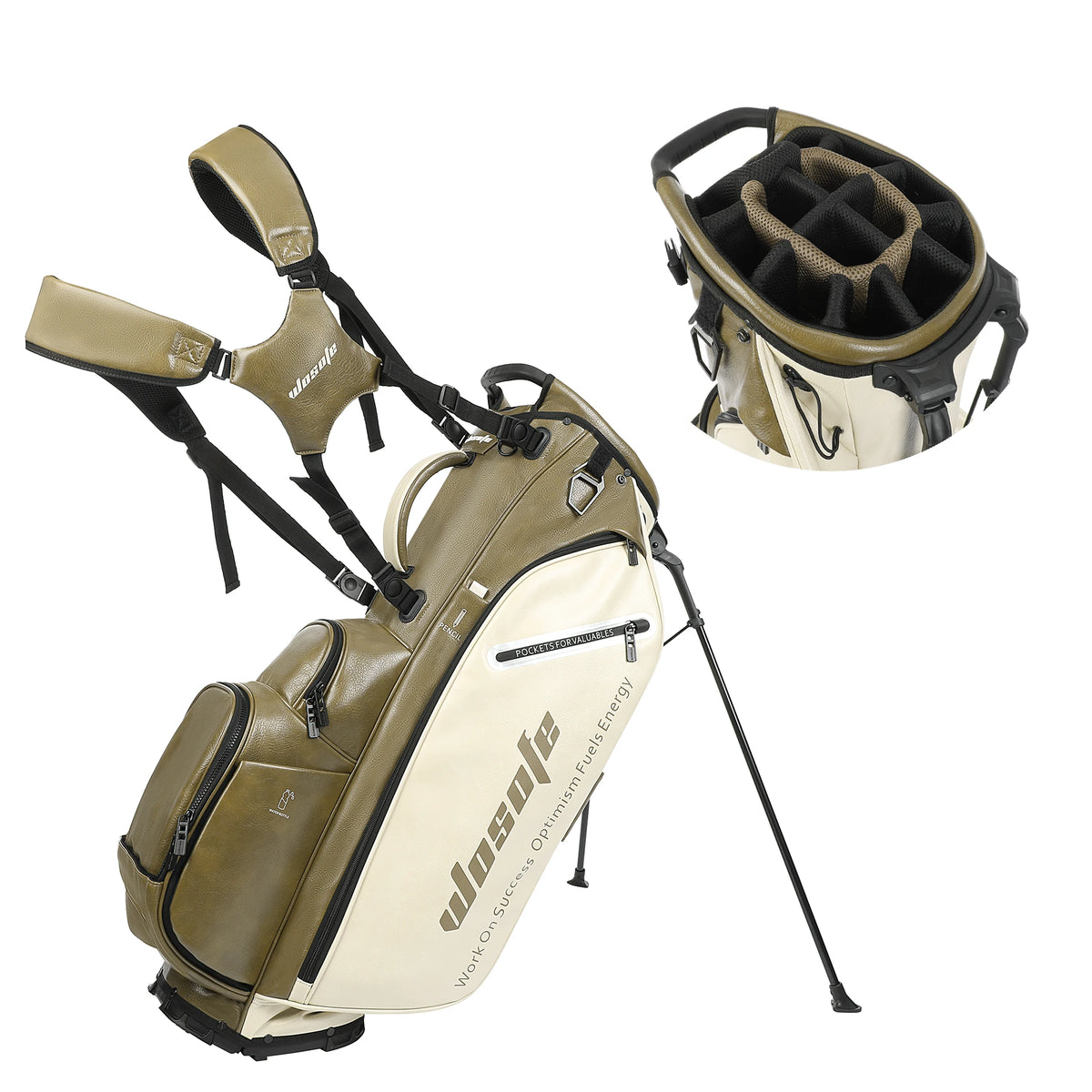 Lightweight Golf Stand Bag With Dual Strap And Dividers