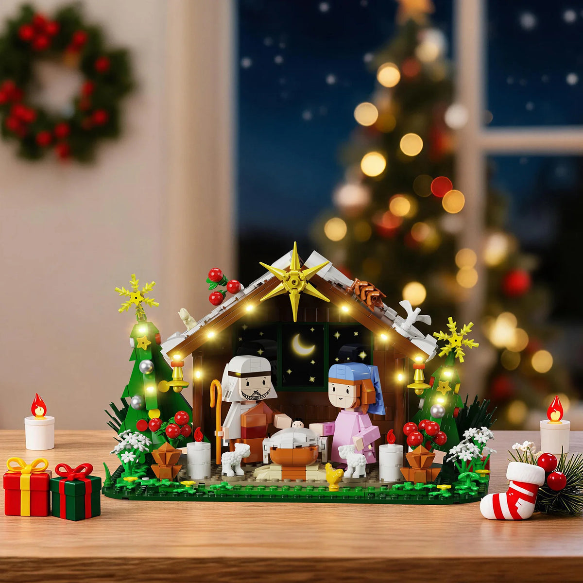 BuildMoc Nativity Scene Building Blocks Set for Religious Home Decor