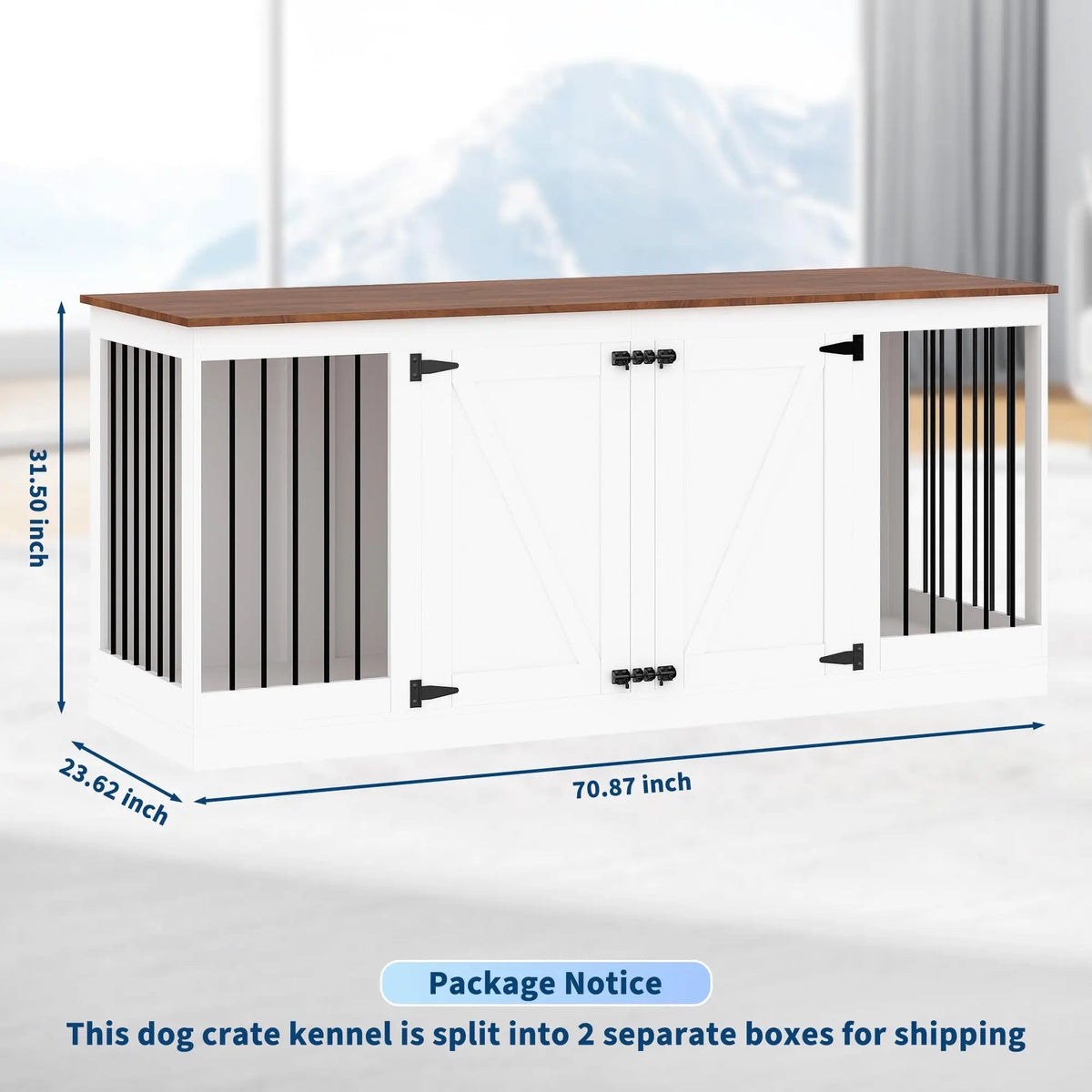 Modern Farmhouse Style Dog Crate TV Stand For Home