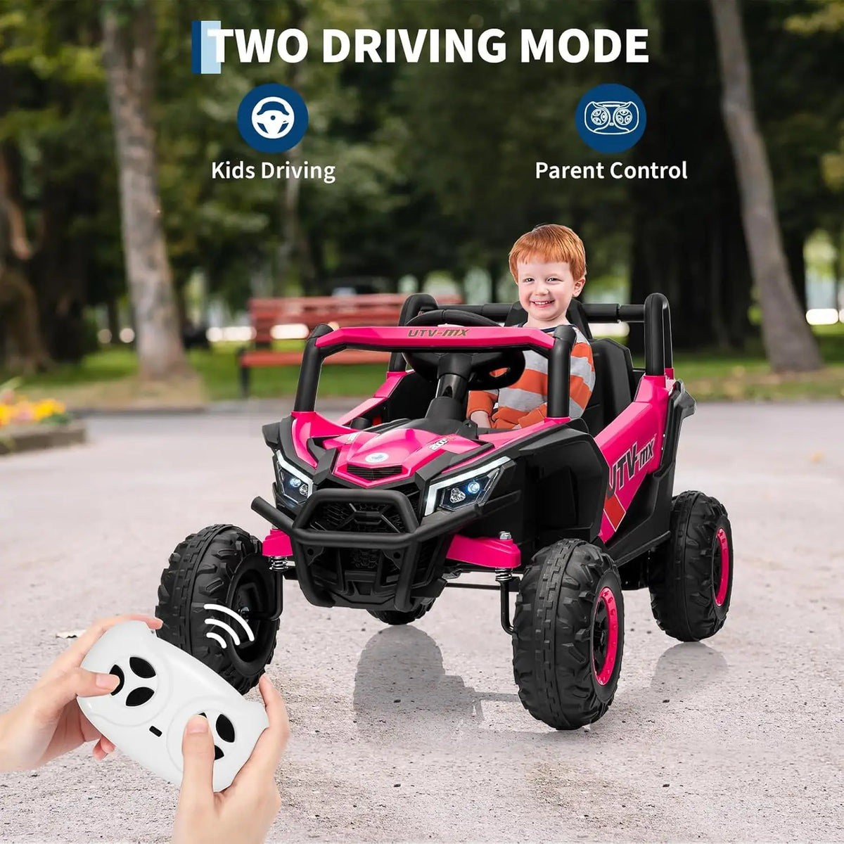 12V Ride on Toys, Battery Powered Electric Vehicle for Kids, Toddler Ride on Truck SUV with Parental Remote Control, 4 Wheels, Music, 66 LBS Capacity for Boys and Girls