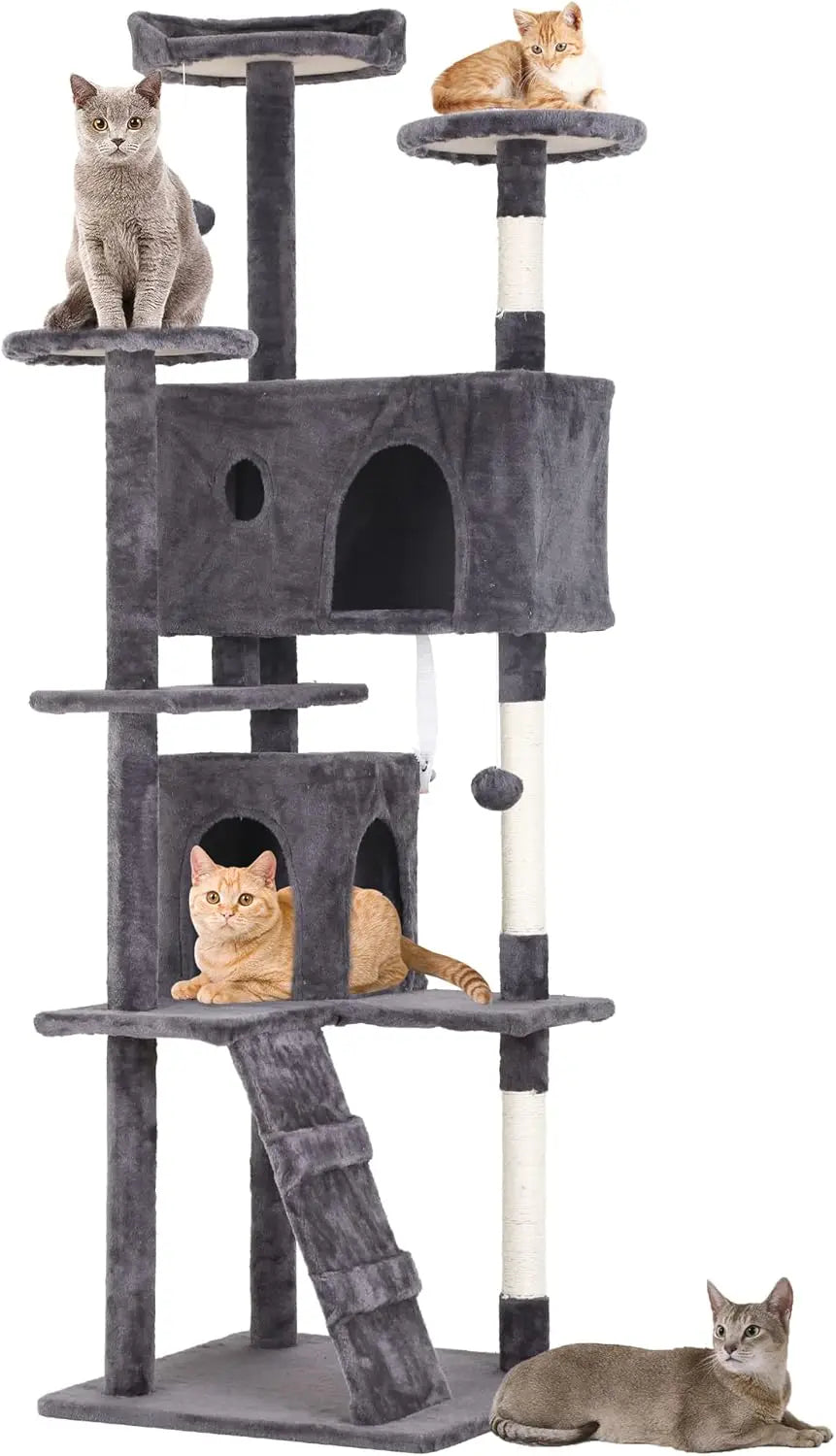 BestPet Multi Level Cat Tree Tower Featuring Sisal Scratching Posts