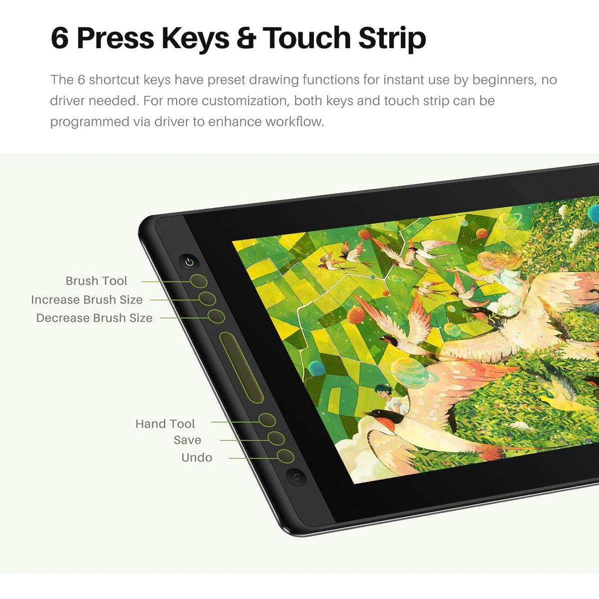 Huion Kamvas Pro Graphics Drawing Tablet With Integrated Touch Bar