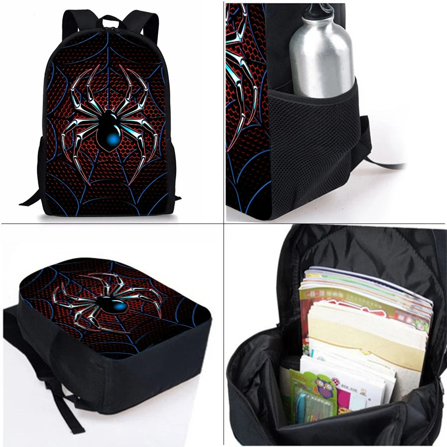 3D Spider Pattern Cartoon School Backpack For Children