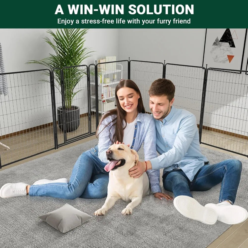 Garvee Stackable Metal Pet Fence Panels For Indoor Cats And Dogs