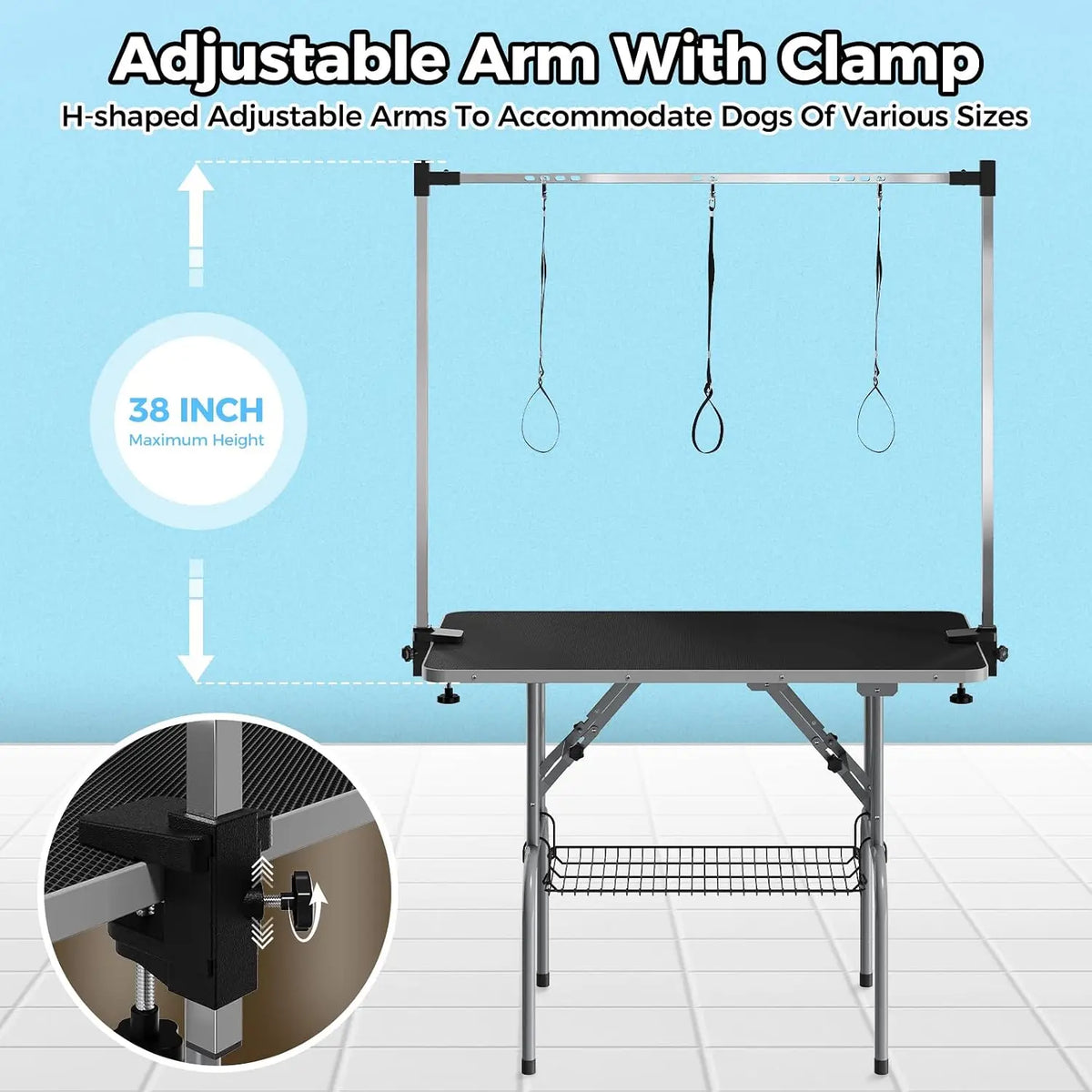 Garvee Professional Foldable Stainless Steel Dog Grooming Table