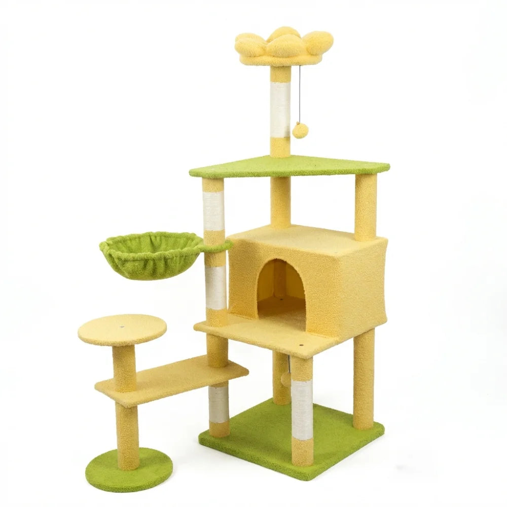 Multi Level Cat Tree With Cozy Condo And Soft Hammock