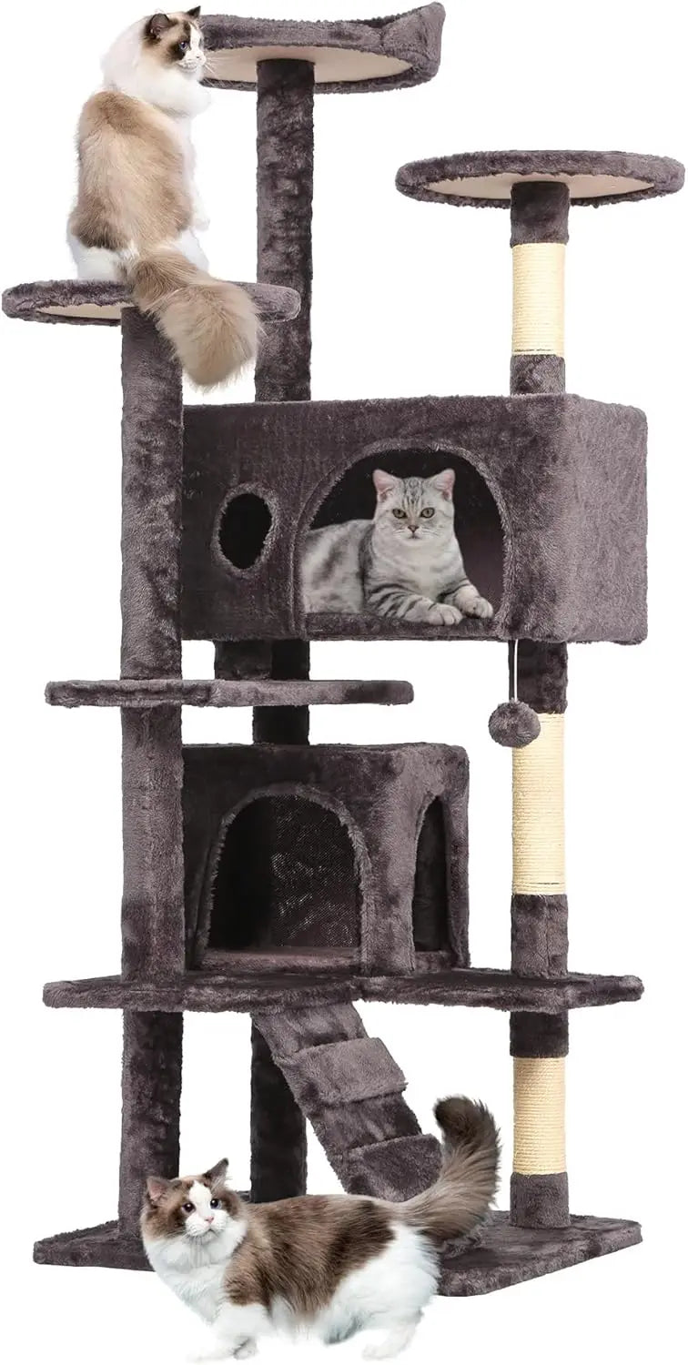 BestPet Multi Level Cat Tree Tower Featuring Sisal Scratching Posts