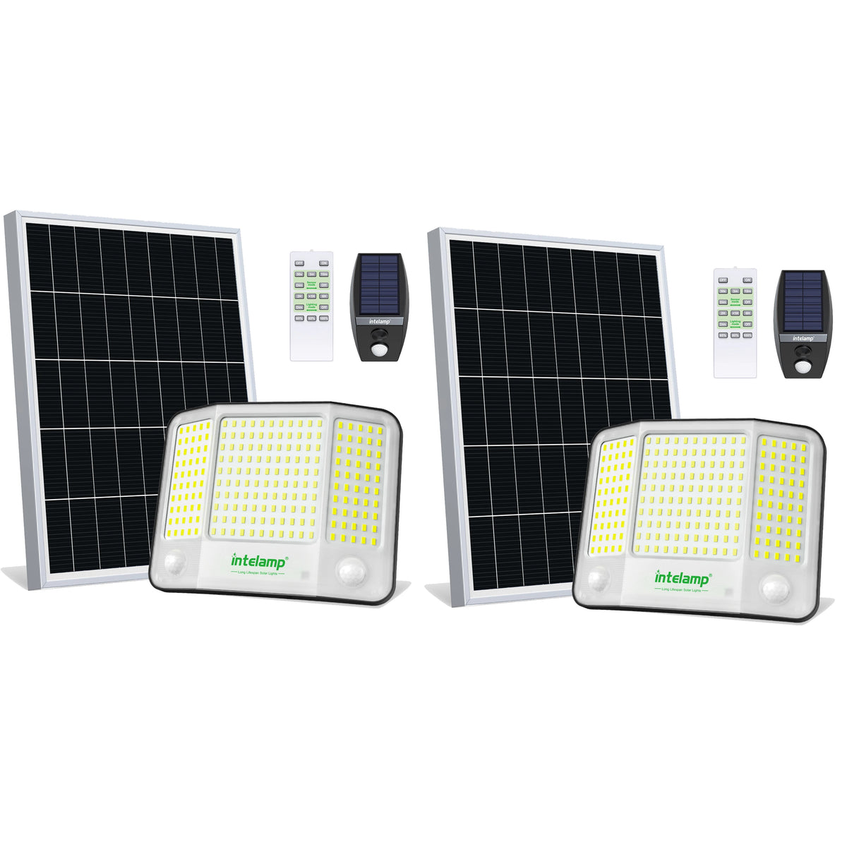 Intelamp Solar Dual Sensor LED Flood Light With Backup Battery