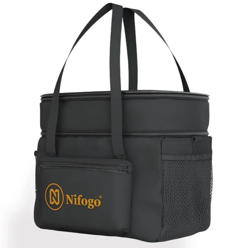 Insulated Leakproof Lunch Cooler Tote With Shoulder Strap And Pockets