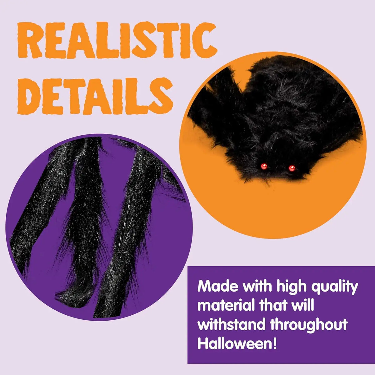 3 Pack 5 FT Giant Spider Halloween Decorations Scary Spider Halloween Decorations Outdoor Party Yard Decorations