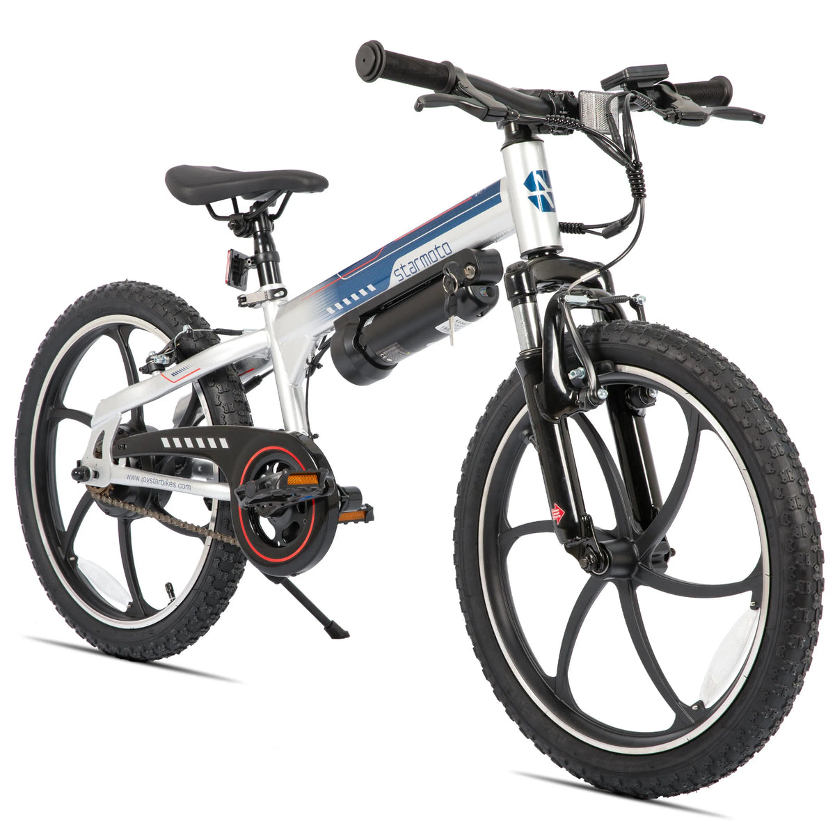 JOYSTAR 20 Inch Electric Bike for Kids & Teens Ages 7+ 250W Brushless Motor 15 Miles 15.5MPH Electric Mountain Bicycle Removable Battery Dual V-Brakes