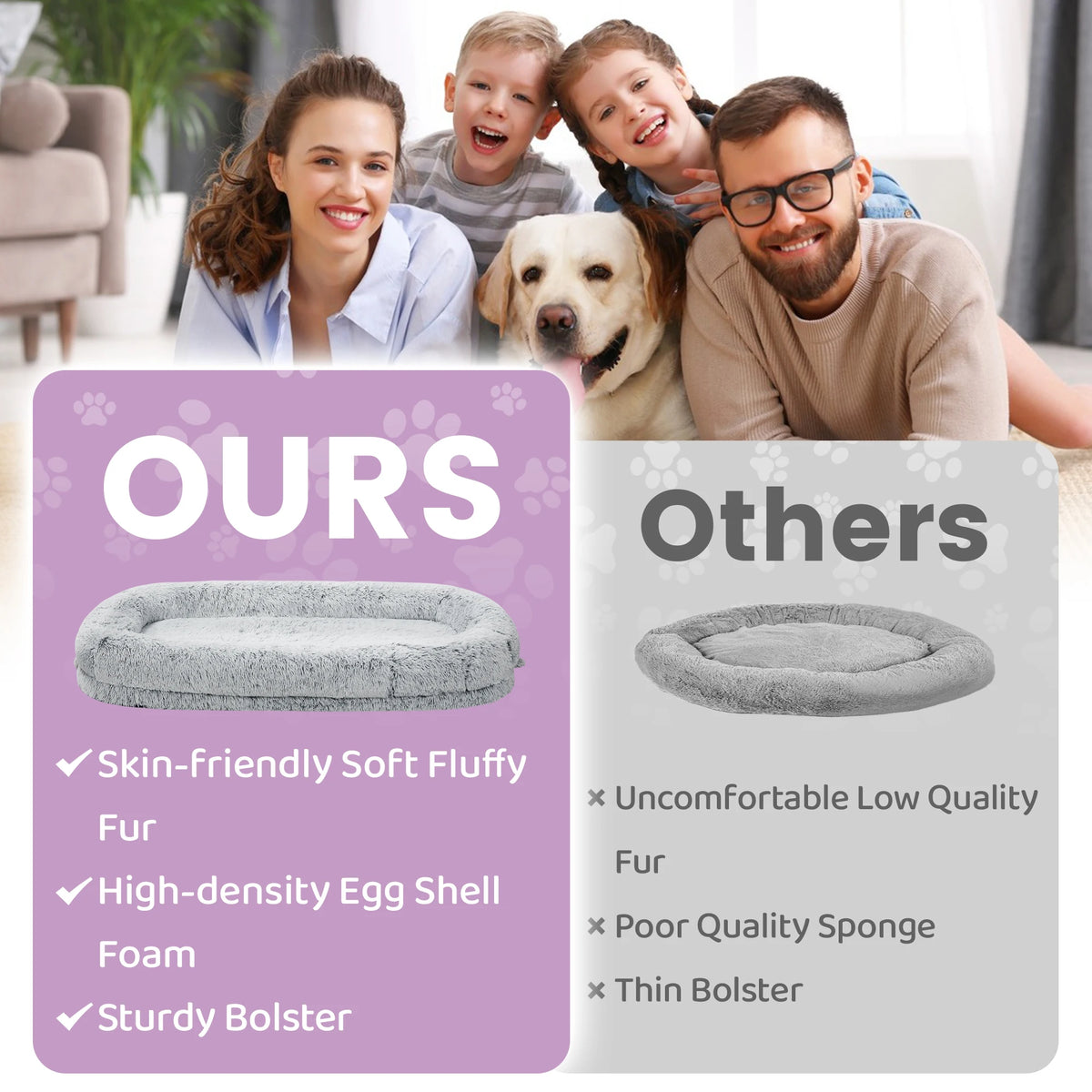 Spacious Orthopedic Dog Bed For Adults With Removable Cover