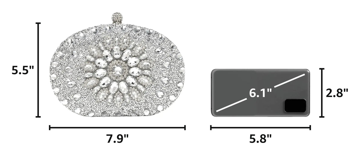 Luxury Sparkling Rhinestone Clutch Handbag For Evening Occasions
