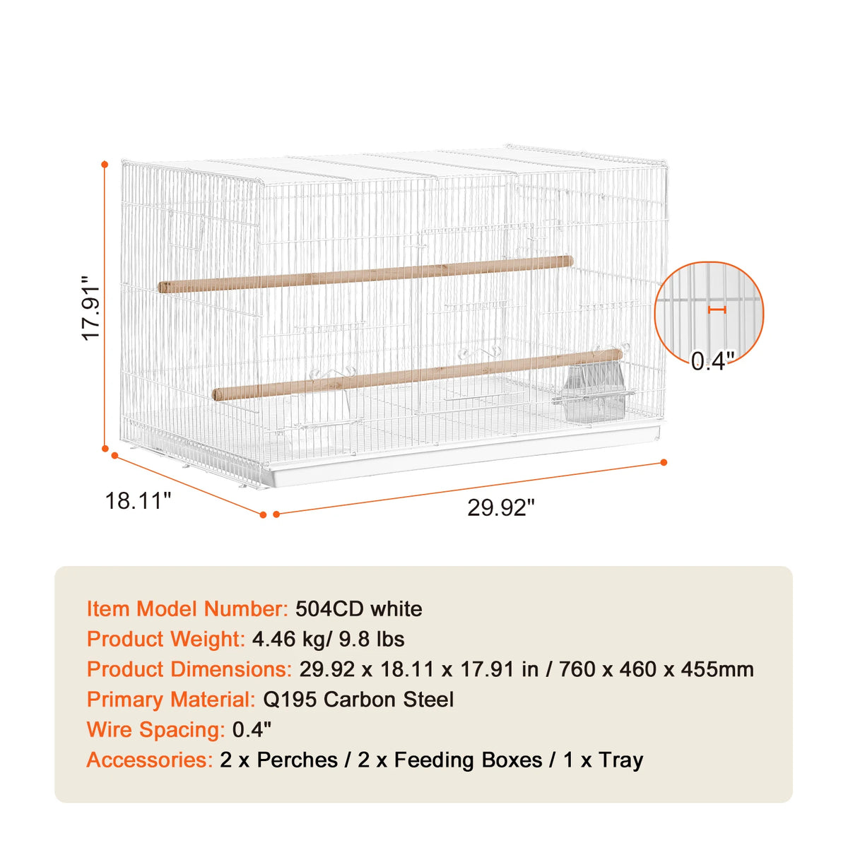 Succebuy Travel Divided Stackable Bird Cage With Handle Perch