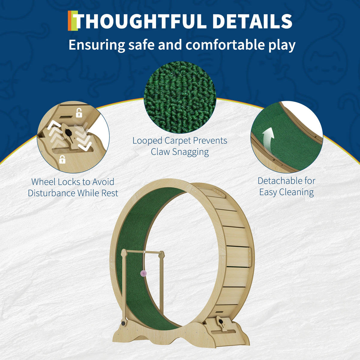 Quiet Wooden Cat Exercise Wheel For Indoor Fitness And Training