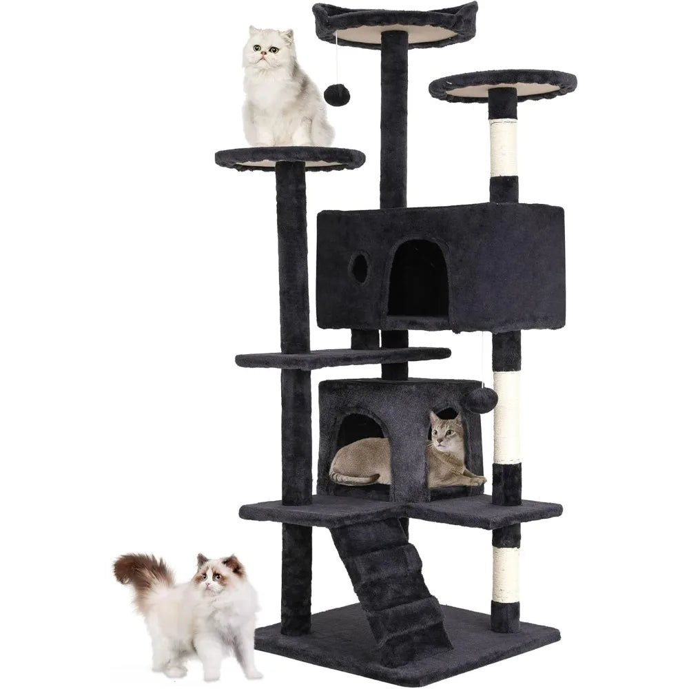 BestPet Multi Level Cat Tree Tower Featuring Sisal Scratching Posts