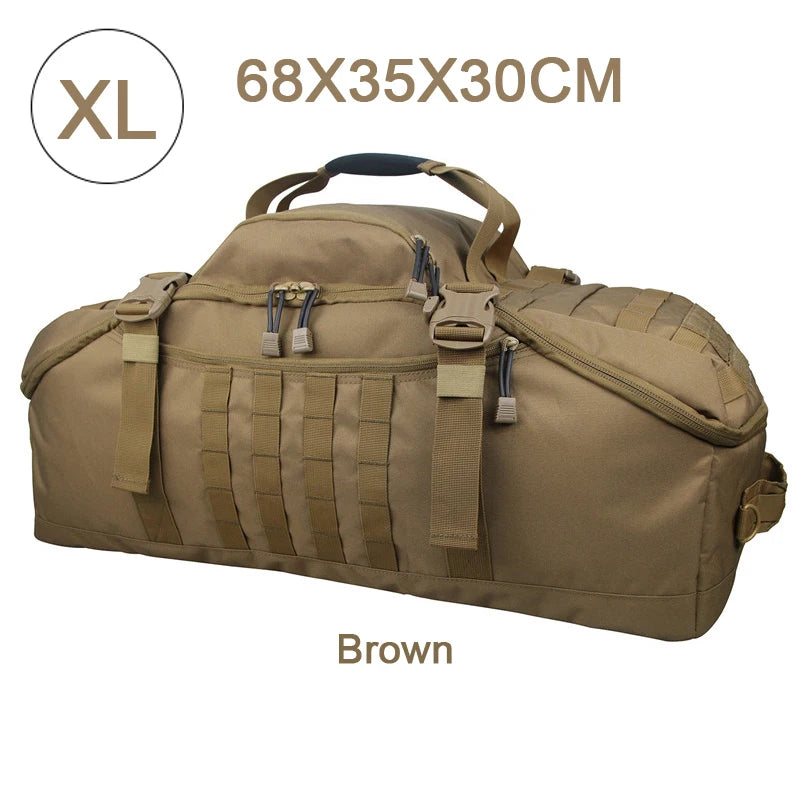 LQARMY Waterproof 3 Way Duffel Bag Large Capacity Travel Tote