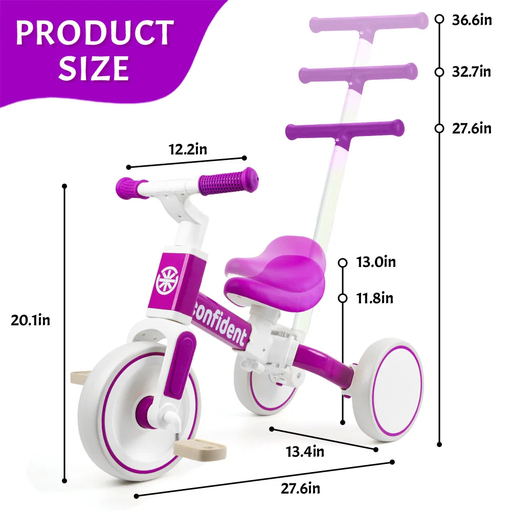 Tricycles for 1-3 Year Olds, 5 in 1 Toddler BalanceBike