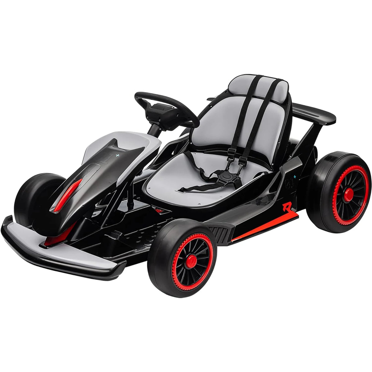 24V Electric Gokart For Children 6-12 Years, Drift Kart With Adjustable Seat, 2 x 200W Motors, 7Ah Battery, Up to 13 Km/h, Up to 45 kg, LED, USB And FM Radio, Seat Belt