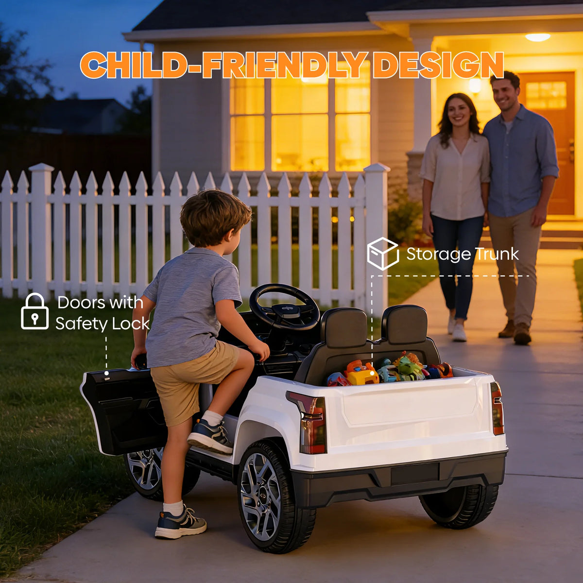 24V Ride On Toys, Licensed Chevrolet Silverado LT Trail Boss Ride-On Truck, 2-Seater Electric Car for Kids with Remote Control, Safety Belt, Truck Bed Storage, LED Lights & Music