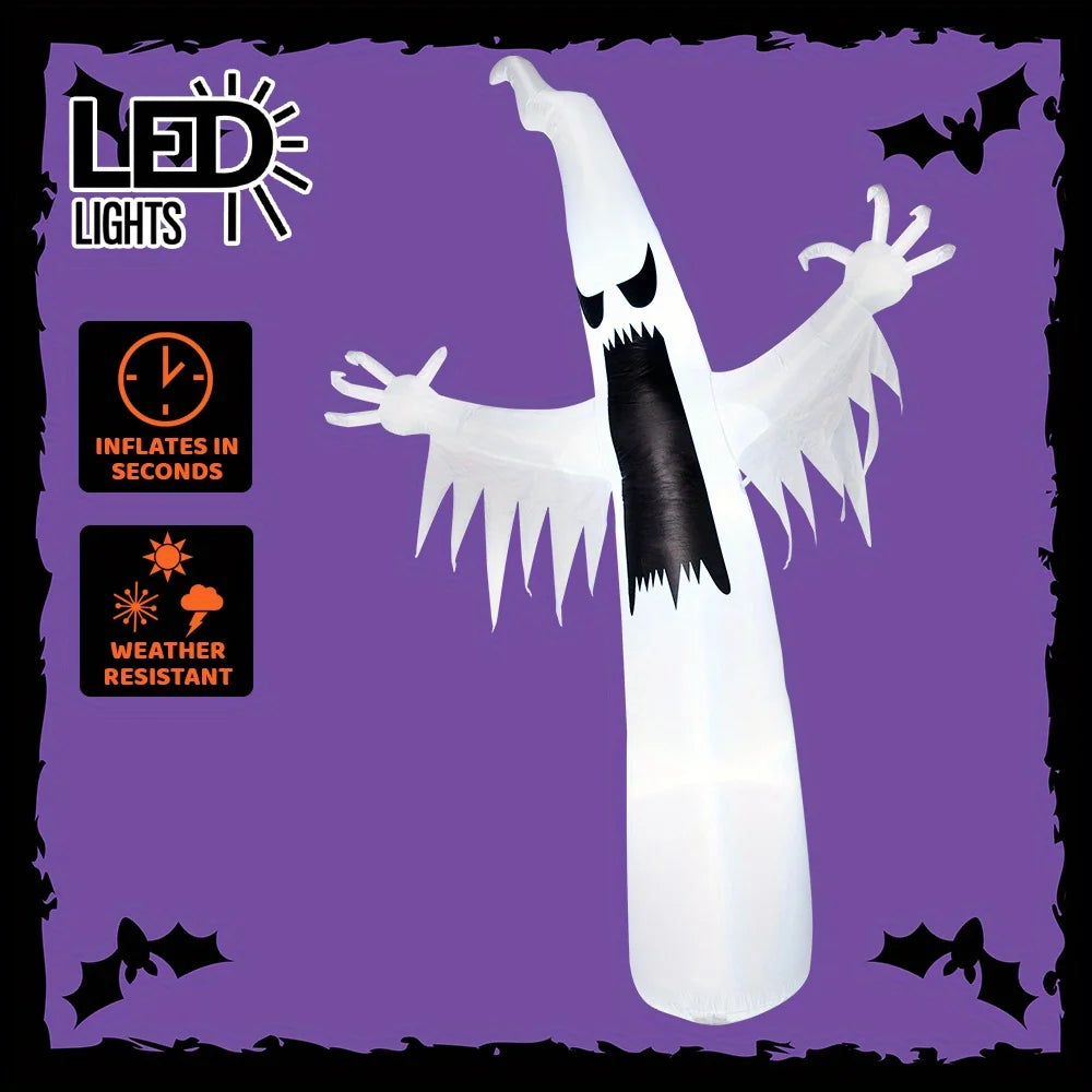 12 FT Scary Ghost Halloween Inflatables Outdoor Decorations Halloween Decor, Inflatable Ghost Blow Ups for Yard with LEDs for Outside Yard Decorations