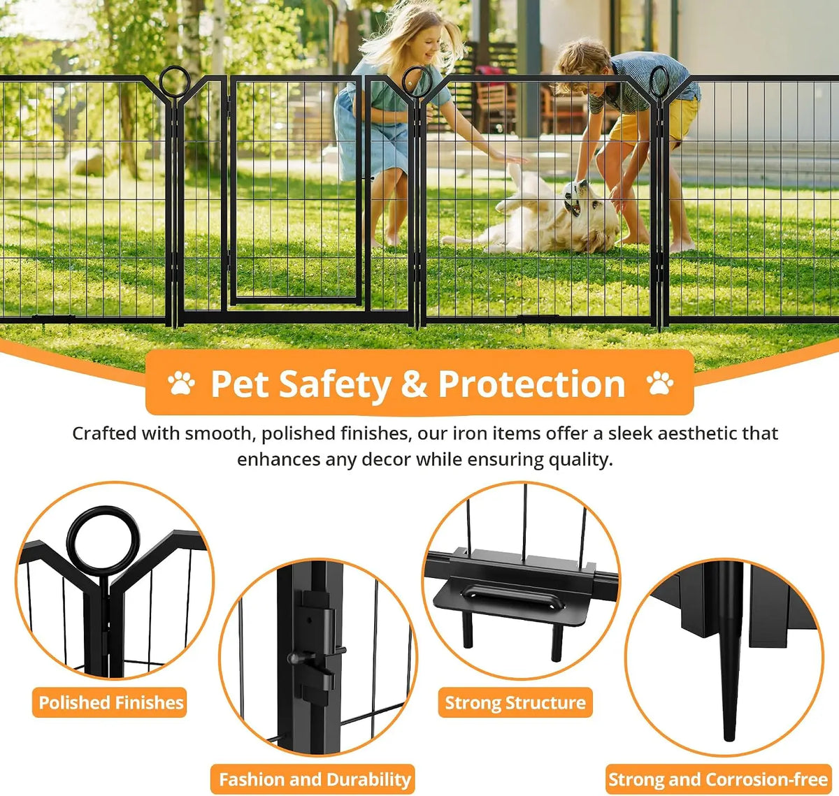 Garvee Heavy Duty Dog Playpen With Secure Self Locking Gate