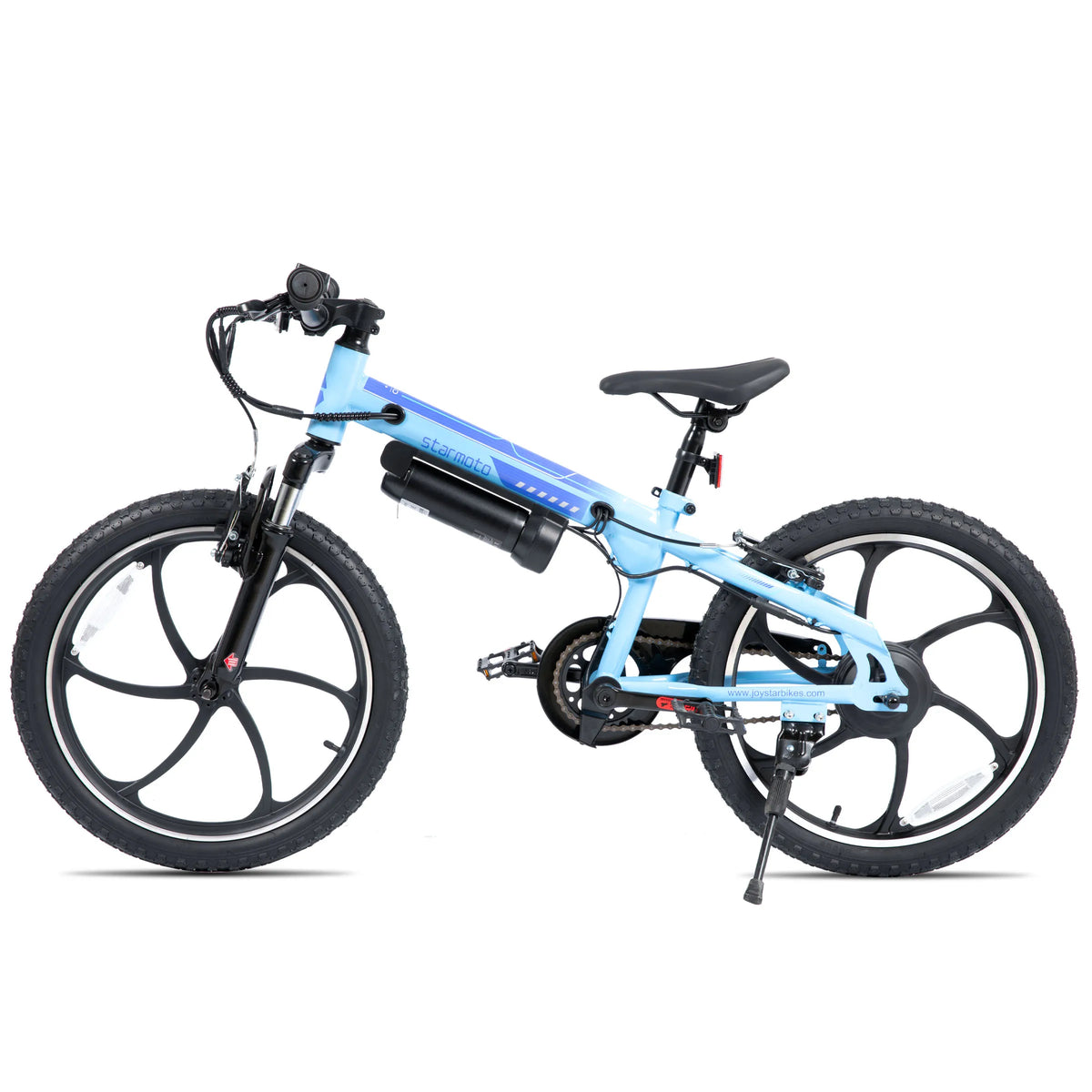 JOYSTAR 20 Inch Electric Bike for Kids & Teens Ages 7+ 250W Brushless Motor 15 Miles 15.5MPH Electric Mountain Bicycle Removable Battery Dual V-Brakes