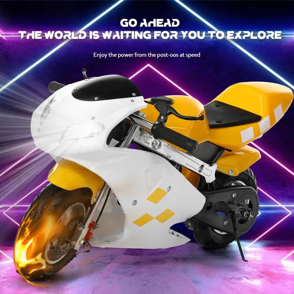 49cc 2-Stroke Mini Pocket Bike - Gas Powered Motorcycle for Kids 12, Front & Rear Disc Brakes