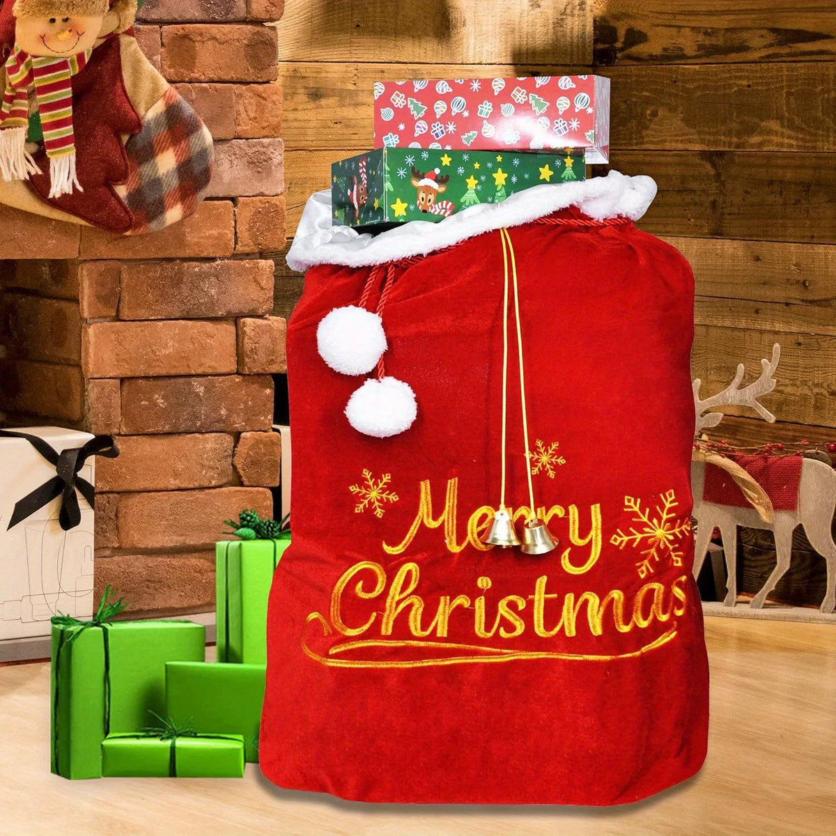 Joyfy Premium Velvet Christmas Drawstring Gift Bags