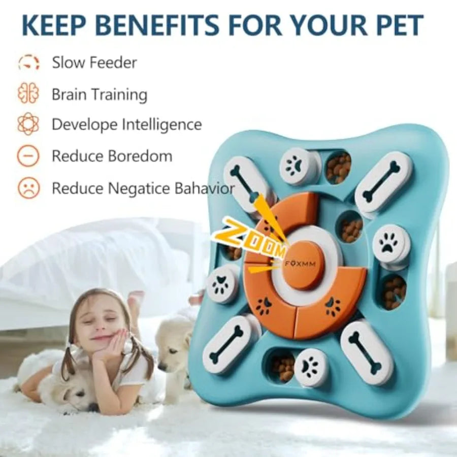 Interactive Dog Treat Puzzle Toy IQ Slow Feeder Mental Stimulation