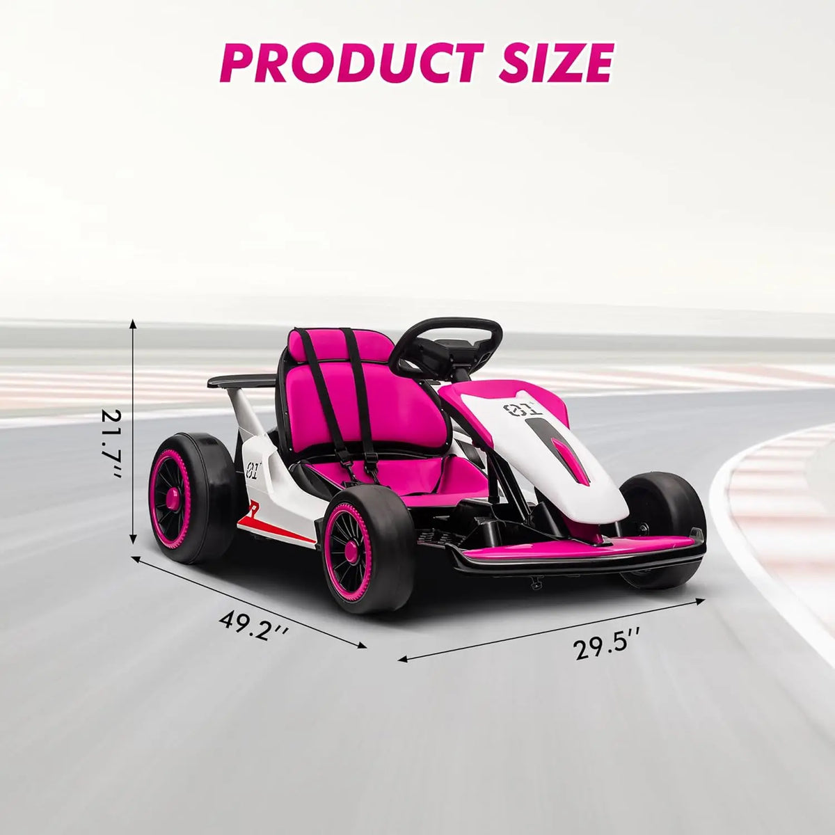 24V Electric Gokart For Children 6-12 Years, Drift Kart With Adjustable Seat, 2 x 200W Motors, 7Ah Battery, Up to 13 Km/h, Up to 45 kg, LED, USB And FM Radio, Seat Belt