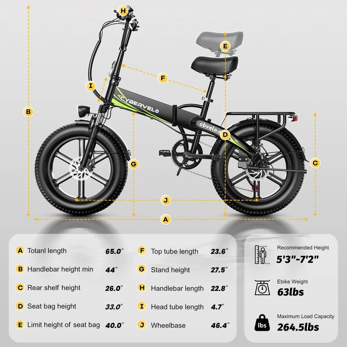 Cybervelo Folding Electric Bike With Removable Battery Pack