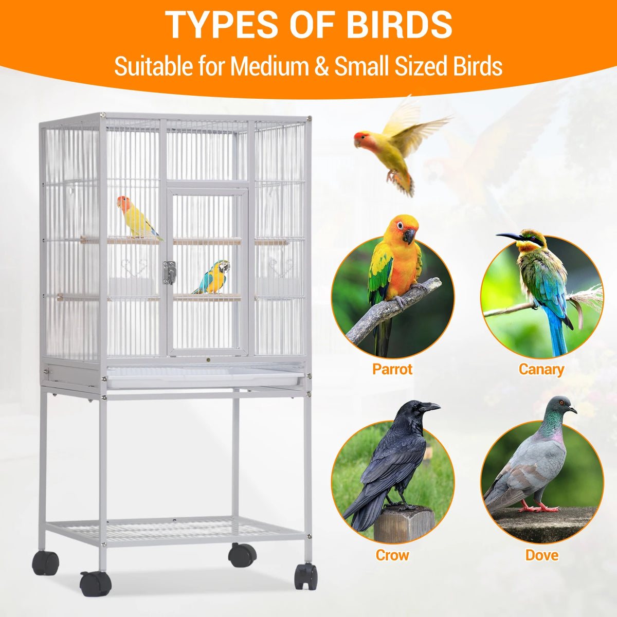 Multi Level Metal Small Pet Cage With Wheels And Tray