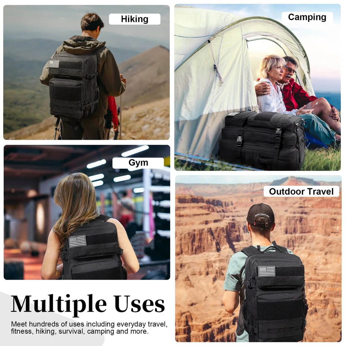 Kabaqoo Waterproof Tactical Hiking Backpack for Outdoor Travel
