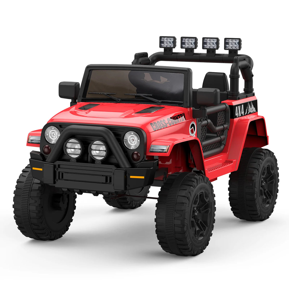 12V 2-Seater Kids Ride On Truck – Off-Road Battery Powered Car with Dual Parental Remote Modes, LED Lights, MP3/AUX/USB, Heavy-Duty Spring Suspension, Safety Belt – For Ages 3-8