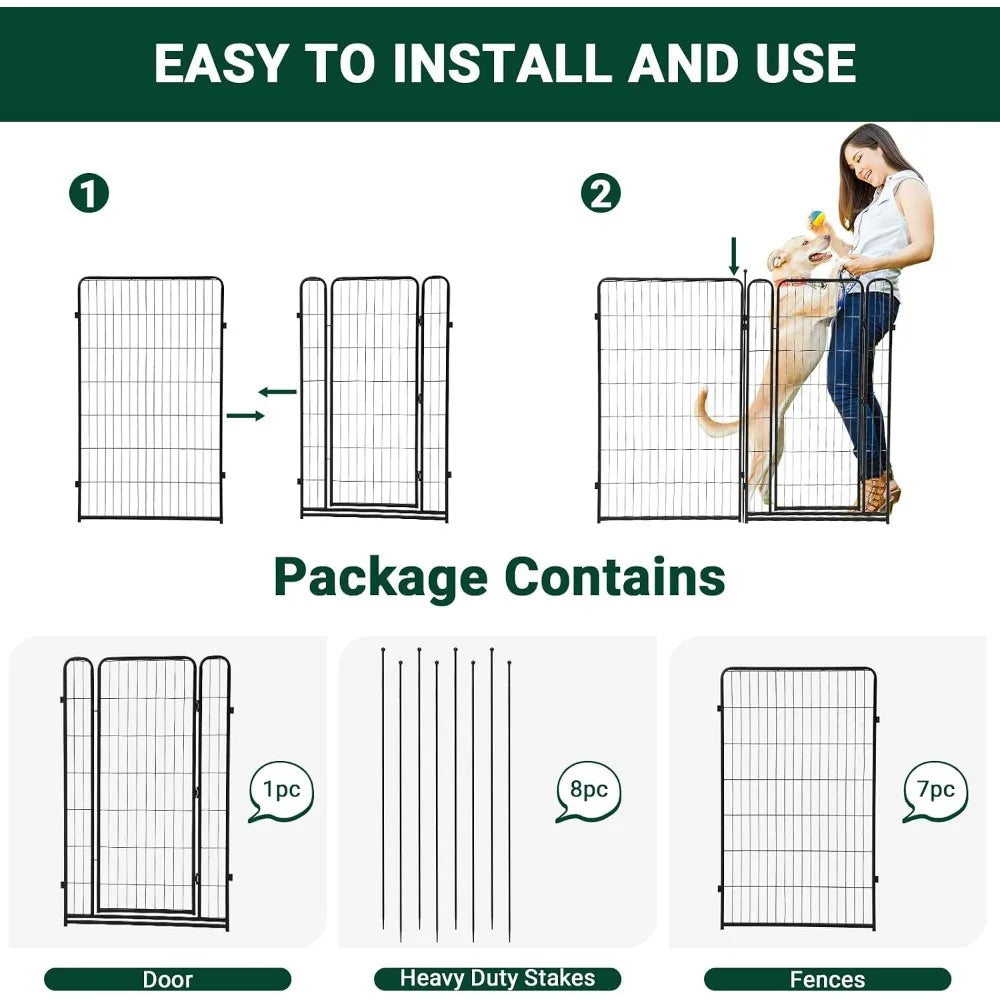 Garvee Stackable Metal Pet Fence Panels For Indoor Cats And Dogs