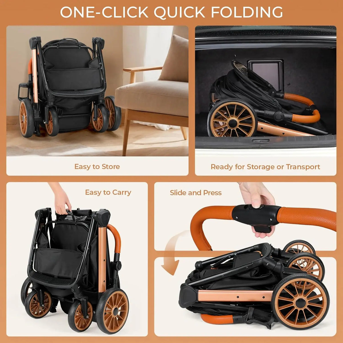 Foldable Aluminum Pet Stroller Featuring Adjustable Handles