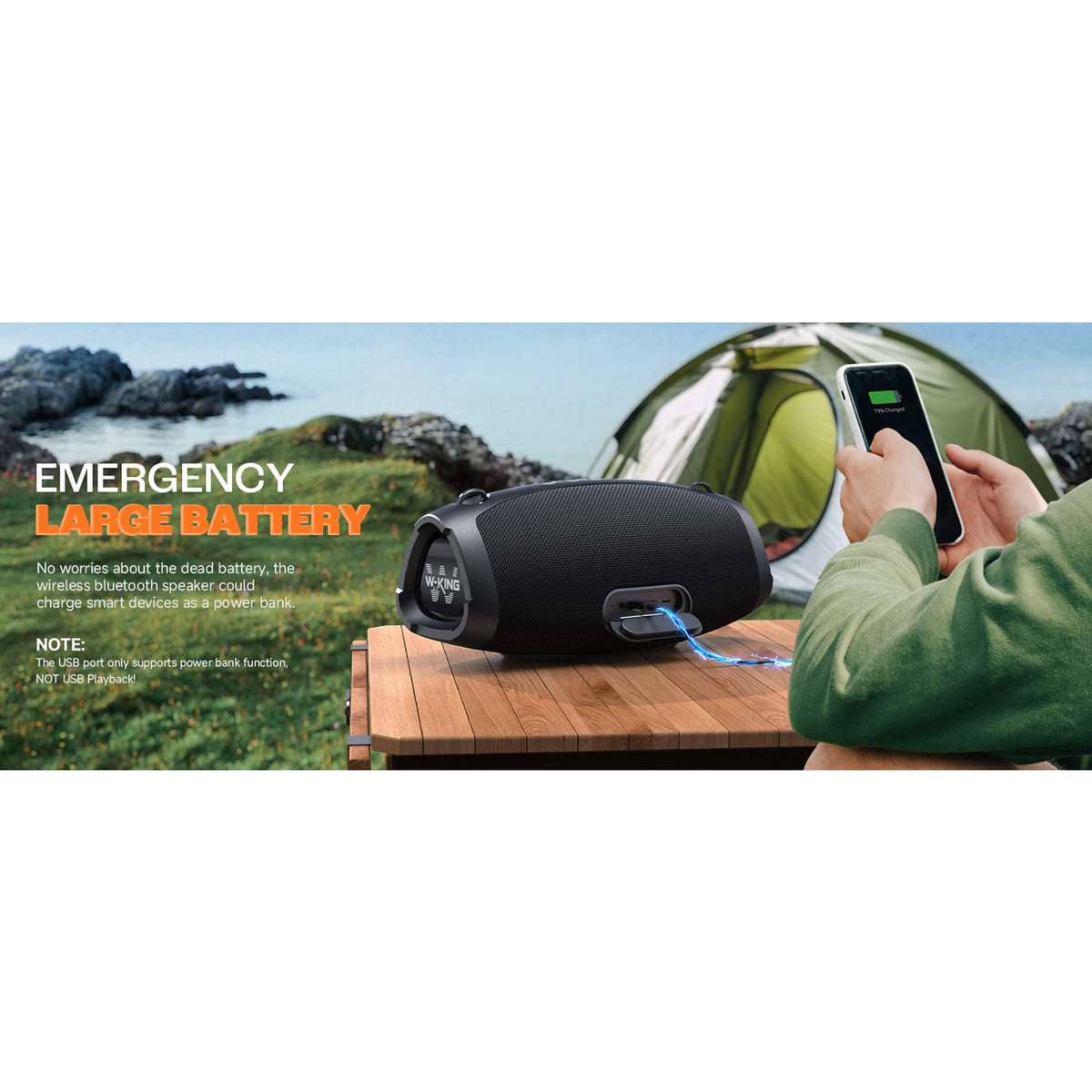 W-King X10 Bluetooth Speaker 120W Portable Wireless Waterproof Boombox