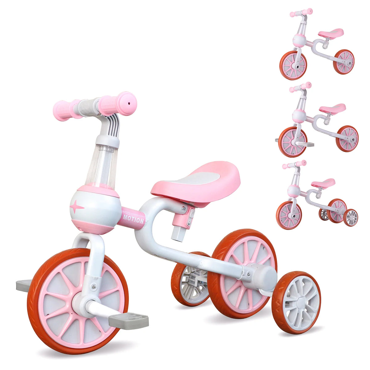 2 in 1 Kids Convertible Tricycle, Toddler Balance Bike with Detachable Pedals, Anti-Rollover 3-Wheel Ride-On Bicycle, Outdoor Play Toy & Birthday Gift for Boys Girls Ages 1 to 4