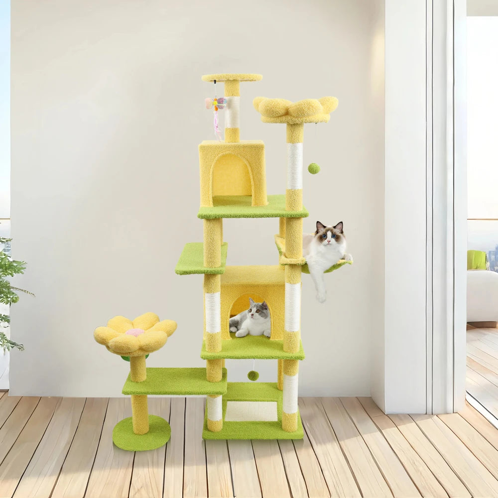 Multi Level Cat Tree With Cozy Condo And Soft Hammock
