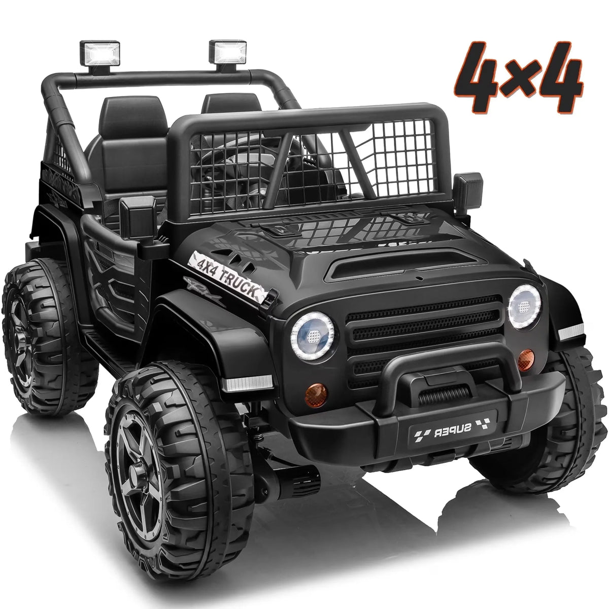 Joyracer 800W 24 Volt Ride on Toys for Big Kids, 4WD/2WD Switchable, 2 Seater Ride on Truck Car W/ Remote Control, Power Car Wheels, 3 Speeds, Spring Suspension, Bluetooth Music, Pink