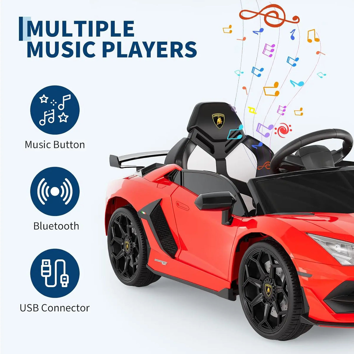 12V Kids Electric 4 Wheel Drive Off-Road Toy Rechargable Battery Car Parent Remote + Kid Pedal Dual Control, Bluetooth/AUX/TF/USB Audio Dual 25W Motors, 1-2H Playtime Offroad Vehicle Adult Toy Gift for Kids