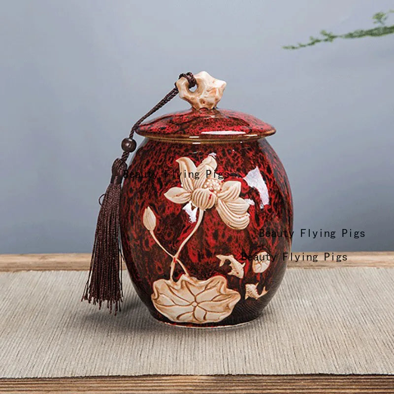 Premium Ceramic Pet Urn For Dog And Cat Memorial Keepsake