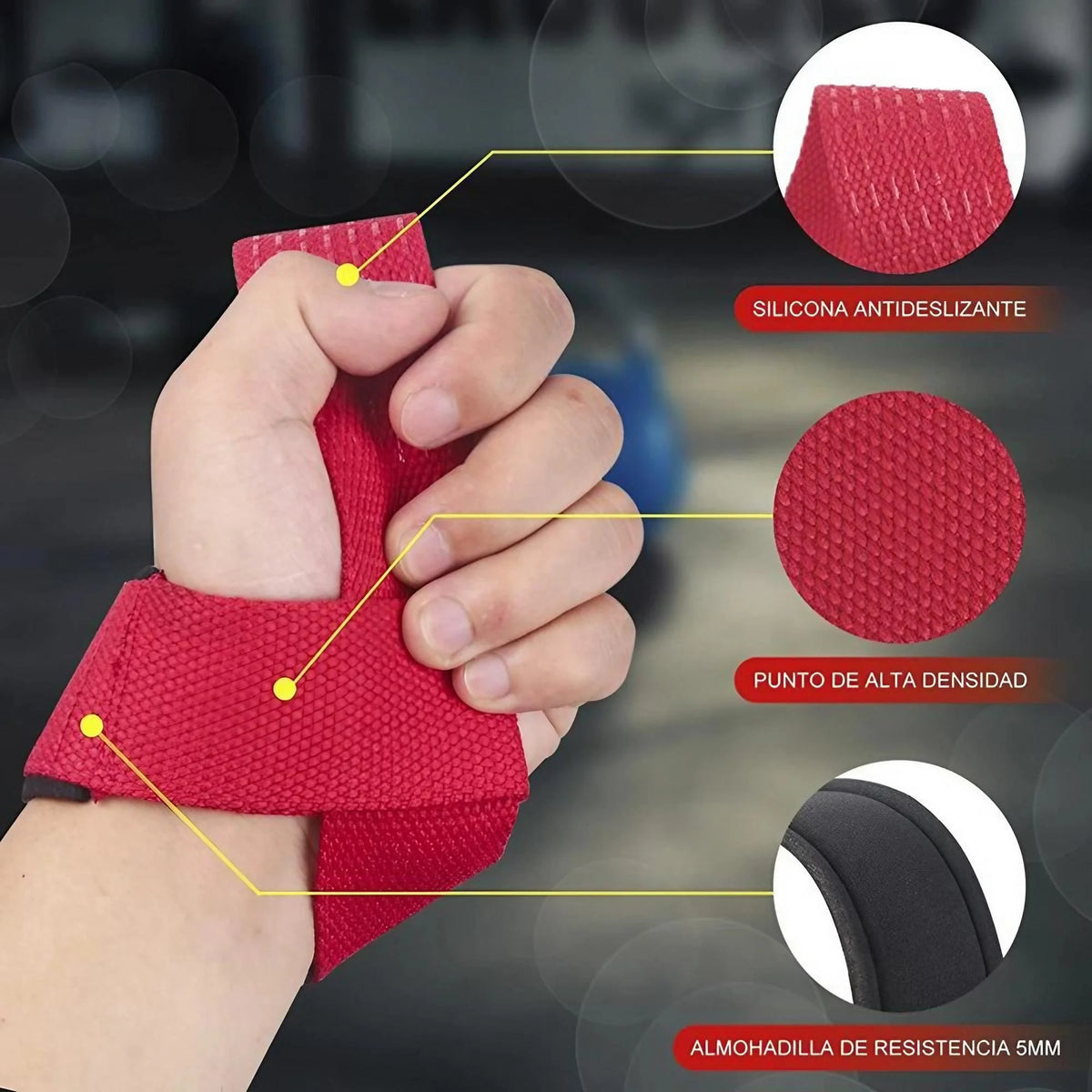 Heavy Duty Neoprene Weightlifting Straps With Silicone Grip