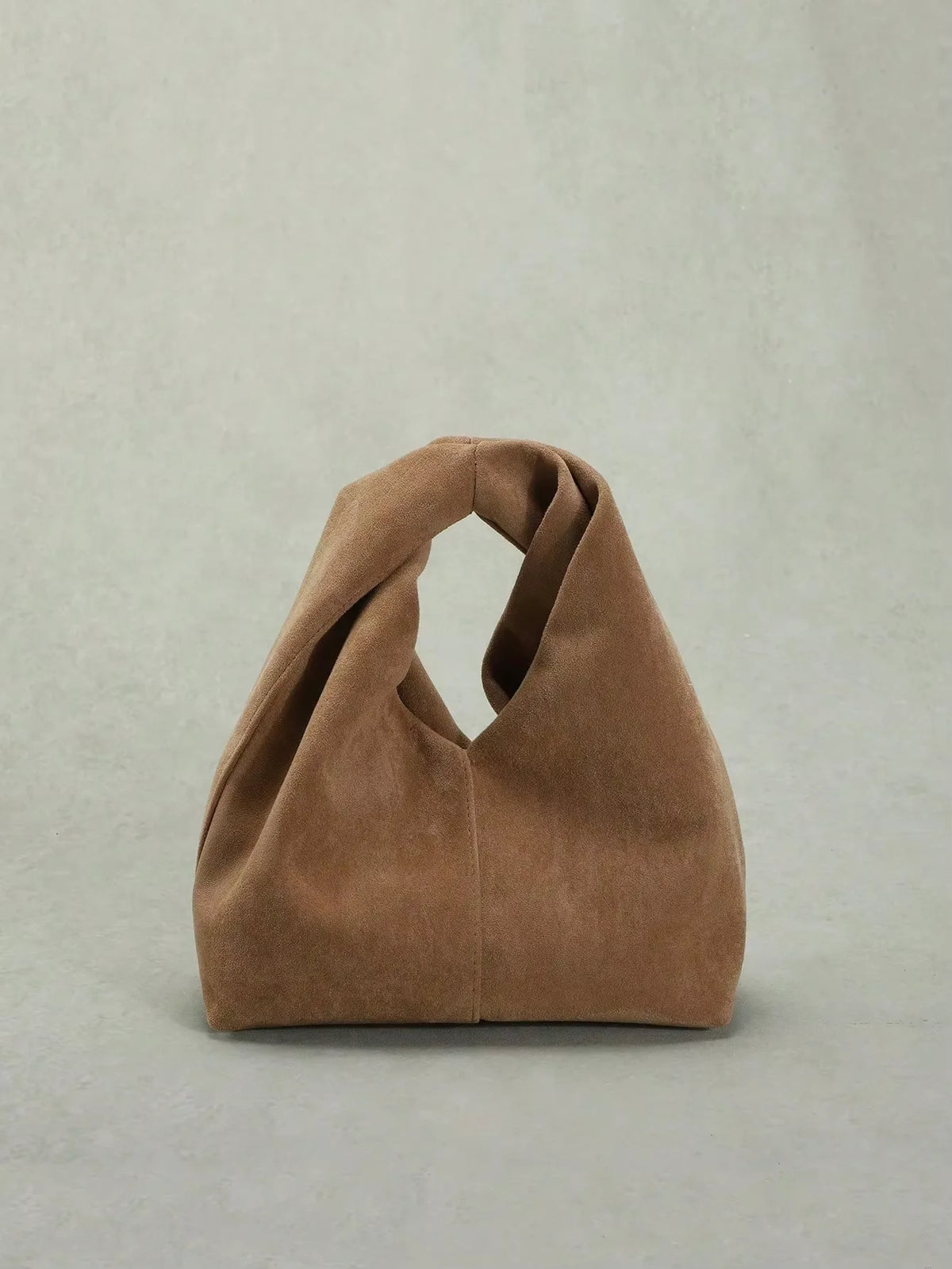 Faux Suede Twisted Handle Tote Bag For Women Casual Wear