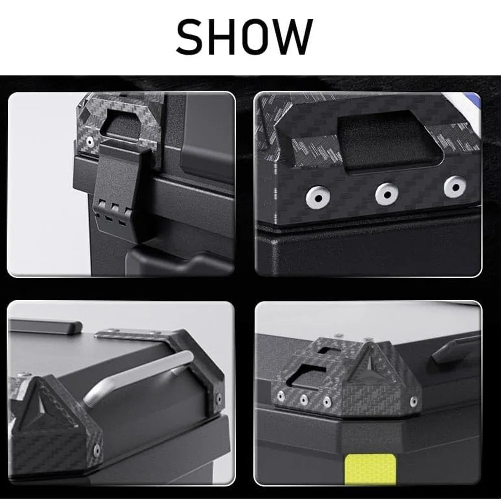 HiMISS Waterproof ABS Motorcycle Top Case Helmet Storage Box