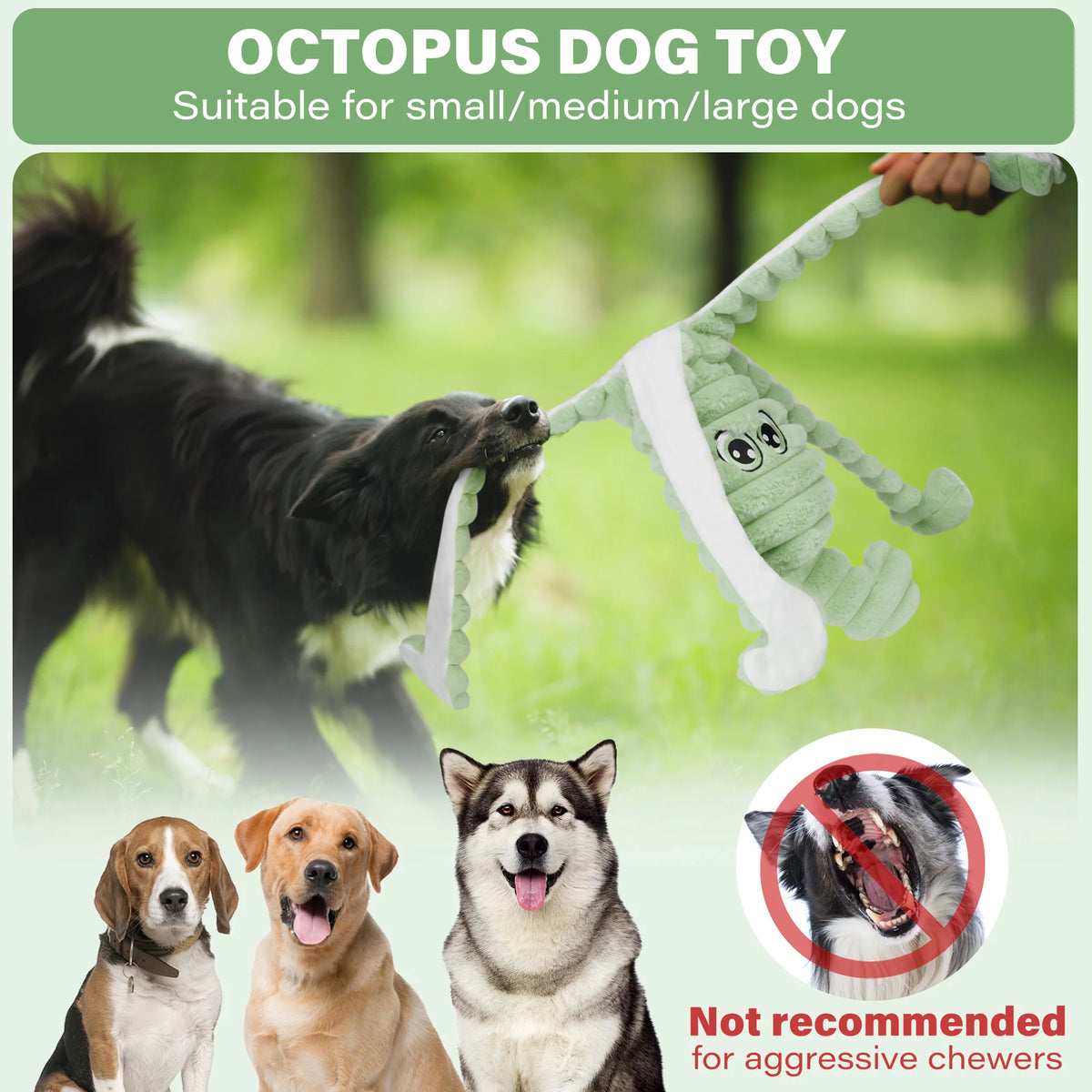 Octopus Style Squeaky Plush Dental Chew Toy For Dogs